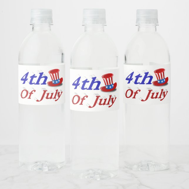 4th of July Uncle Sam Water Bottle Label (Bottles)
