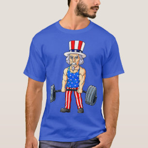 4th Of July Uncle Sam Weightlifting Funny Deadlift T-Shirt