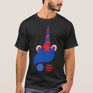 4th Of July Unicorn American Flag T-Shirt
