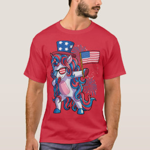 4th of July Unicorn Shirt Girls Kids Women America