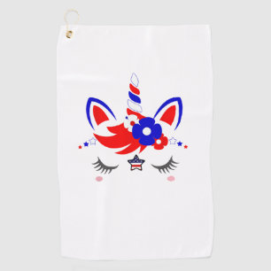 4th of July Unicorn Top Funny Cute Patriotic Women Golf Towel