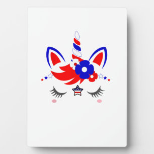 4th of July Unicorn Top Funny Cute Patriotic Women Plaque