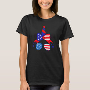 4th Of July Unicorn US Flag Patriotic Women Girls  T-Shirt