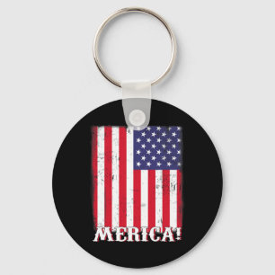 4th Of July US American Flag Patriotic  Key Ring
