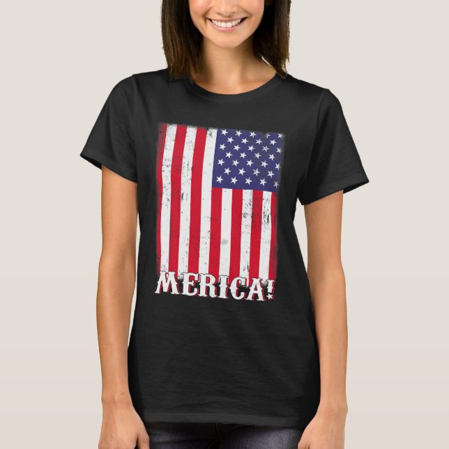 4th Of July US American Flag Patriotic  T-Shirt (Front)