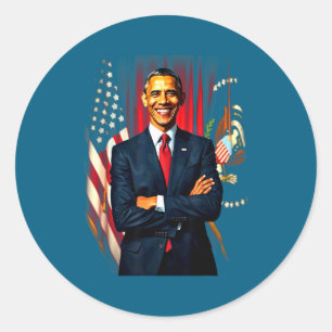 4th Of July Us Flag 44th President Barack Obama T- Classic Round Sticker