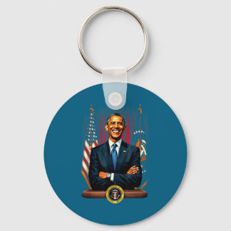 4th Of July Us Flag 44th President Barack Obama T- Key Ring