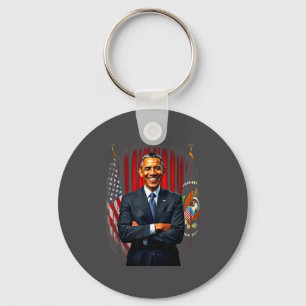 4th Of July Us Flag 44th President Barack Obama T- Key Ring