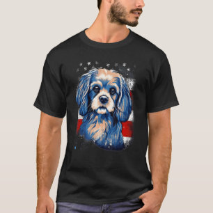 4th Of July US Flag Cavachon Dog T-Shirt