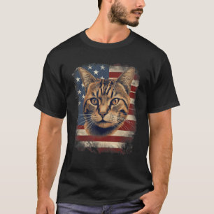 4th Of July US Flag Colorpoint Shorthair Cat T-Shirt
