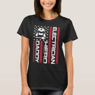 4th of July US Flag Electrician Dad Father's Day T-Shirt