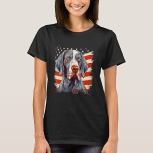 4th Of July US Flag English Pointer Dog T-Shirt