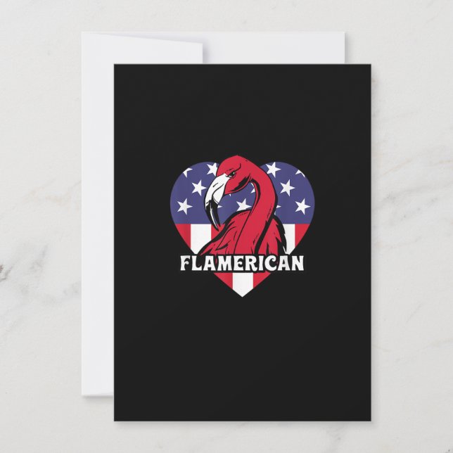 4th of July US Flag Funny Patriotic Flamingo Flame Invitation (Front)