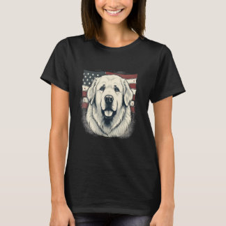 4th Of July US Flag Great Pyrenees Dog T-Shirt