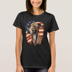 4th Of July US Flag Greyhound Dog 2 T-Shirt