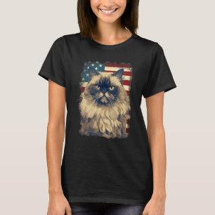 4th Of July US Flag Himalayan Cat T-Shirt