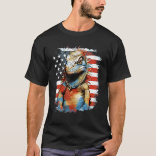 4th Of July US Flag Iguana T-Shirt