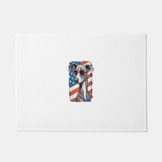4th Of July US Flag Italian Greyhound Dog Doormat