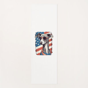 4th Of July US Flag Italian Greyhound Dog Yoga Mat
