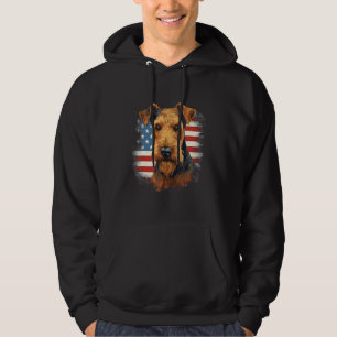 4th Of July US Flag Lakeland Terrier Dog Hoodie