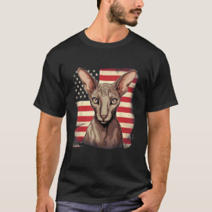 4th Of July US Flag Oriental Shorthair Cat T-Shirt