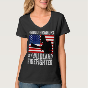4th Of July Us Flag Proud Grandpa Of A Wildland Fi T-Shirt
