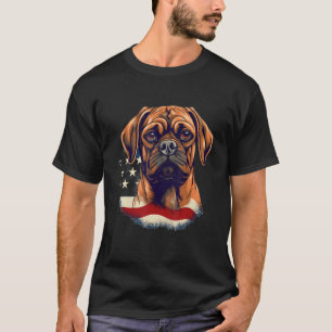 4th Of July US Flag Puggle Dog T-Shirt