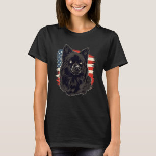 4th Of July US Flag Schipperke Dog T-Shirt