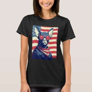 4th Of July US Flag Sphinx Cat T-Shirt