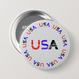 4th of July USA 7.5 Cm Round Badge