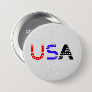 4th of July USA 7.5 Cm Round Badge