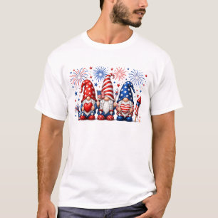 4th of July USA American Flag Gnomes Patriotic T-Shirt