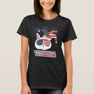 4th Of July Usa American Flag Patriotic Cat T-Shirt