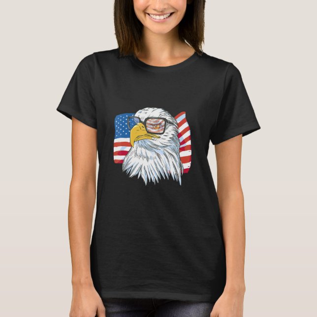 4th Of July Usa American Flag Patriotic Eagle 1 T-Shirt (Front)