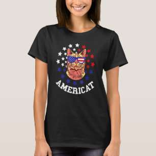 4th Of July Usa Cat American Pride Patriotic Ameri T-Shirt