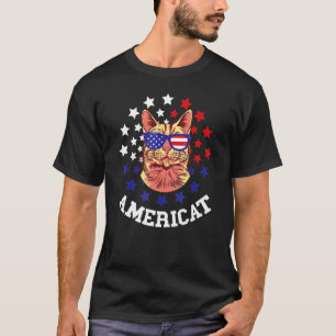 4th Of July Usa Cat American Pride Patriotic Ameri T-Shirt