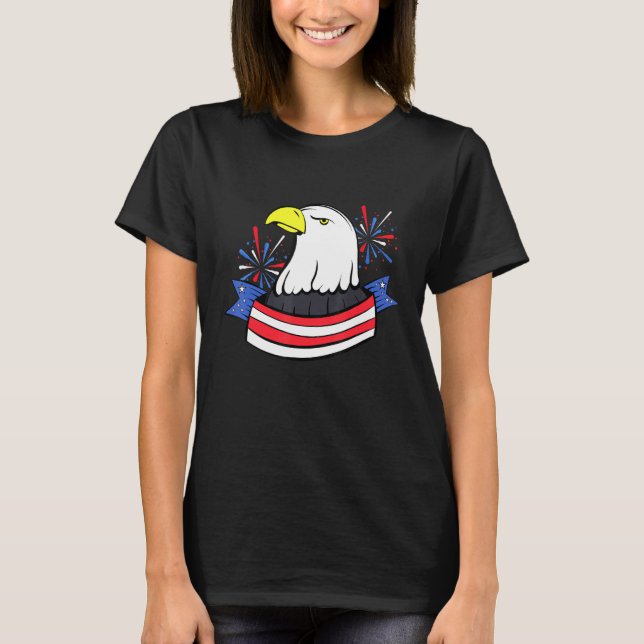 4th Of July Usa Eagle Patriotic American Bald Mull T-Shirt (Front)