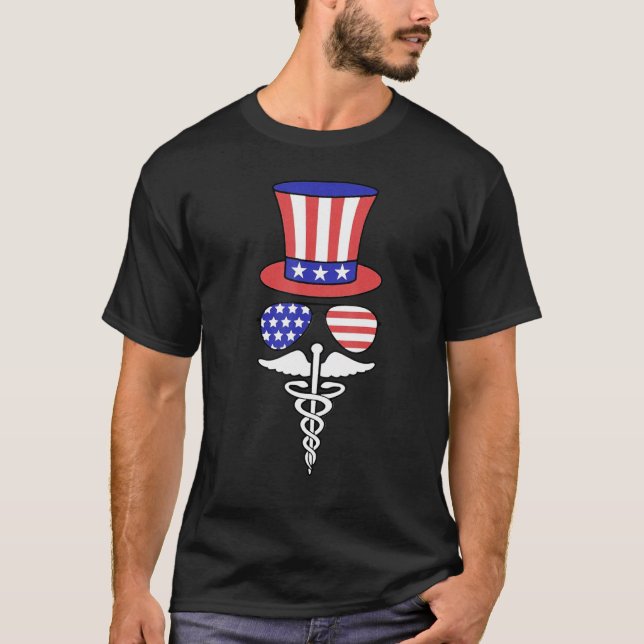 4th Of July USA Emergency Department Room Healthca T-Shirt (Front)