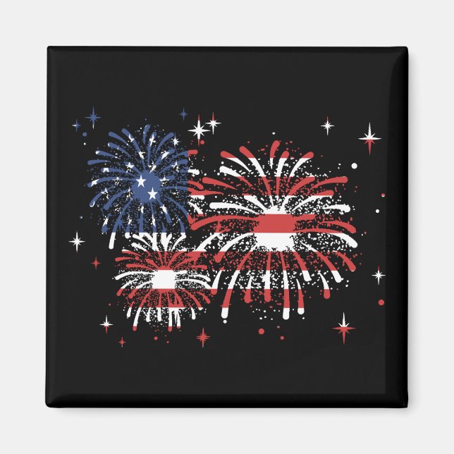 4th Of July USA  Fireworks Magnet (Front)
