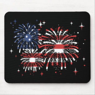 4th Of July USA Fireworks Mouse Mat