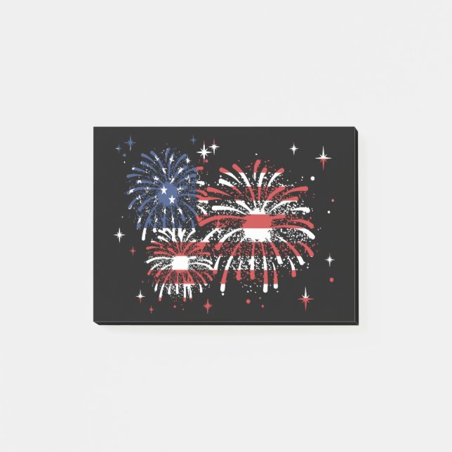 4th Of July USA  Fireworks Post-it Notes (Front)