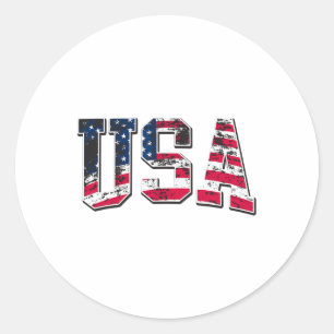 4th Of July Usa Flag Apparel Uni-adults Kids Vinta Classic Round Sticker