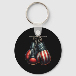 4th Of July Usa Flag Boxing Gloves For Boxer Train Key Ring