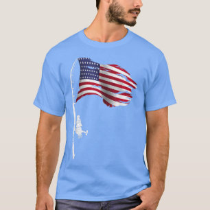 4th of July USA Flag Design For Fishing Lover Inde T-Shirt