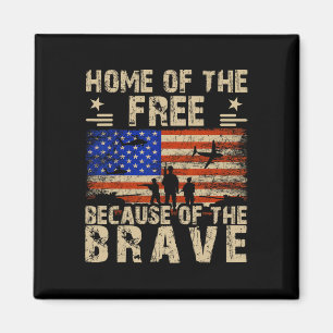 4th Of July Usa Flag - Home Of The Free Because Of Magnet