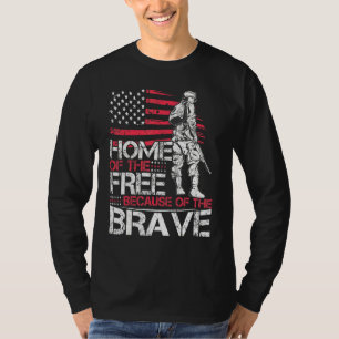 4th Of July Usa Flag   Home Of The Free Because Of T-Shirt