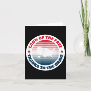 4th Of July Usa Flag Land Of Free Memorial Day Pat Card