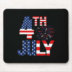 4th Of July Usa Flag Party Patriotic American Inde Mouse Mat