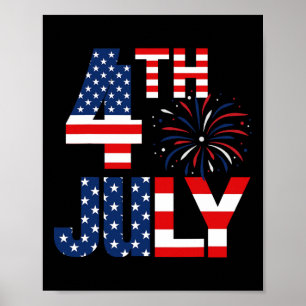 4th Of July Usa Flag Party Patriotic American Inde Poster