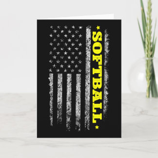 4th Of July Usa Flag Softll Independence Day Tee W Card